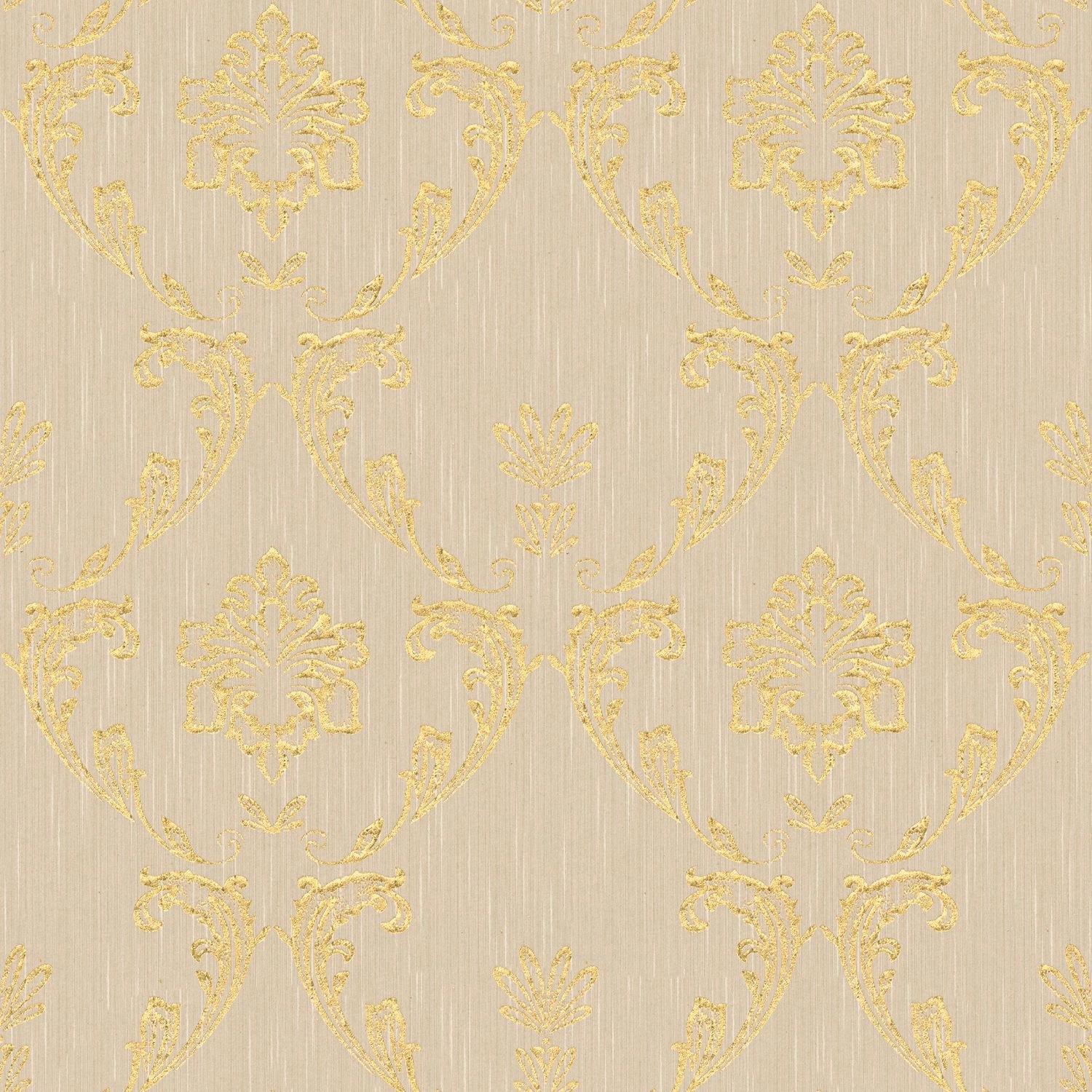 PROFHOME 306582-GU Barock Tapete Ornament dezent Schimmernd Gold Beige 0,53 günstig online kaufen