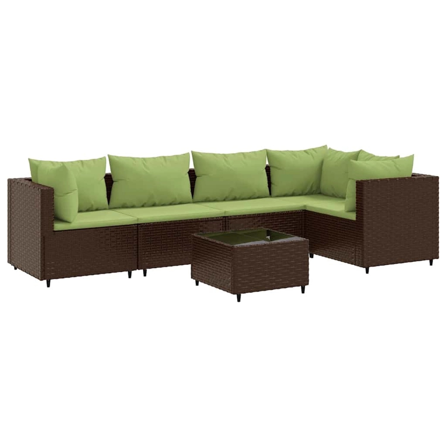 vidaXL 6-Tlg Garten-Lounge-Set mit Kissen Braun Poly Rattan 3308102 günstig online kaufen