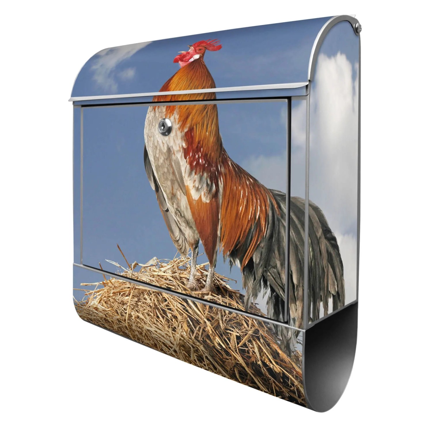 Banjado Design Briefkasten Silber Pulverbeschichtet 39x47x14cm 2 Schlüssel günstig online kaufen