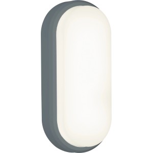 Anthrazitfarbene LED-Ovalleuchte OL 18W für Keller oder Außenbereiche.