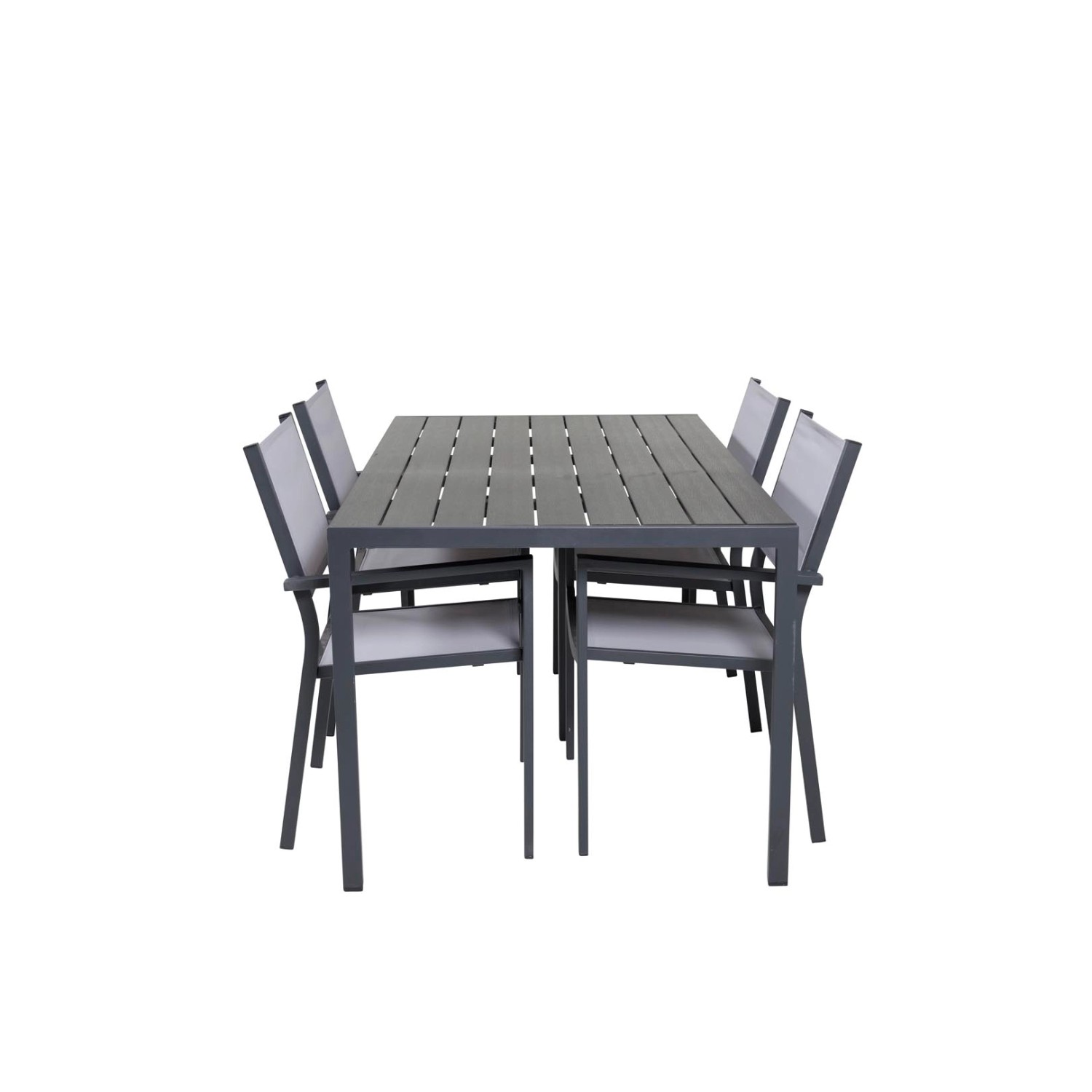 ebuy24 Break Gartenset Tisch 150x90cm 4 Stühle Copacabana Schwarz Grau günstig online kaufen