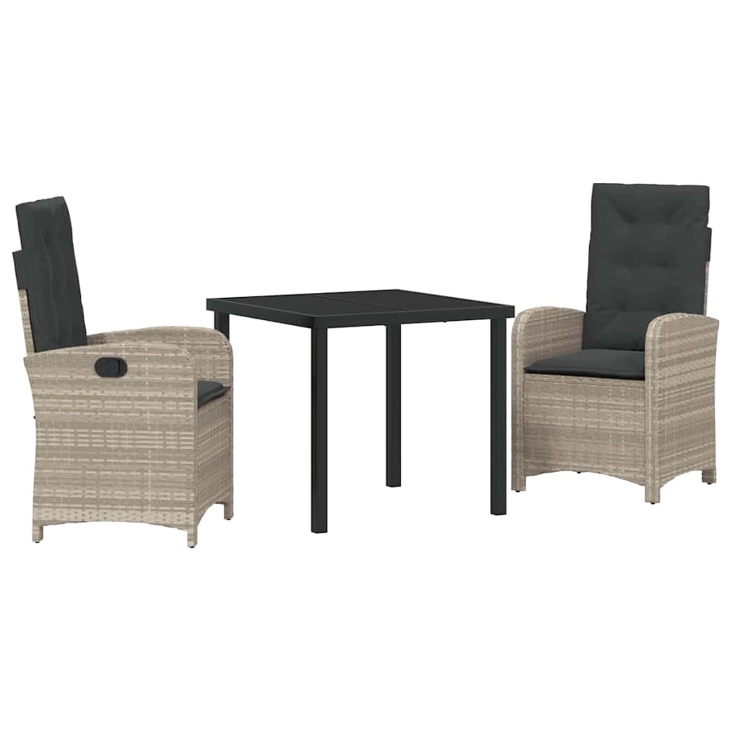 vidaXL Garten Essgruppe 3-Tlg Hellgrau Poly Rattan 3380295 günstig online kaufen