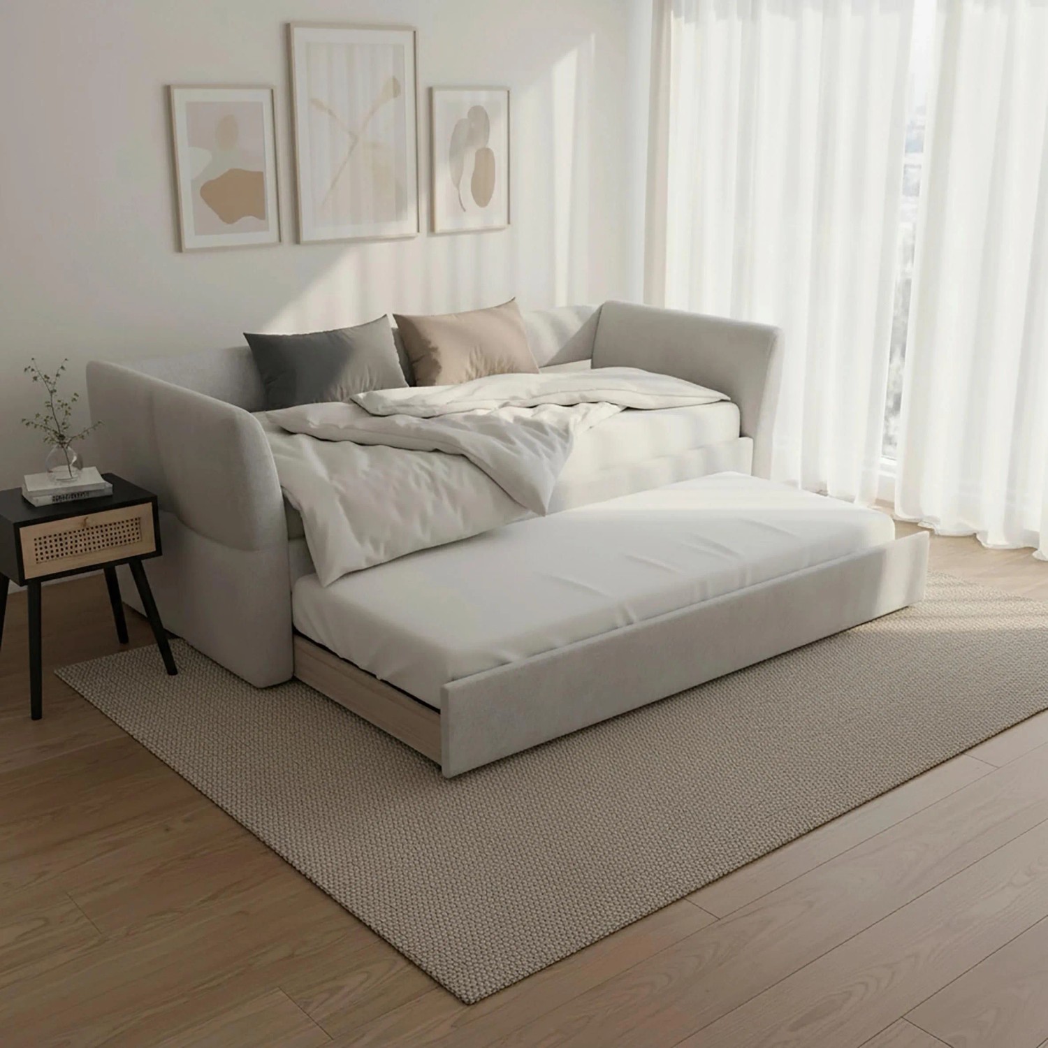 Bessagi Home Ausziehbett Dream Hellgrau ca. 90x200 cm