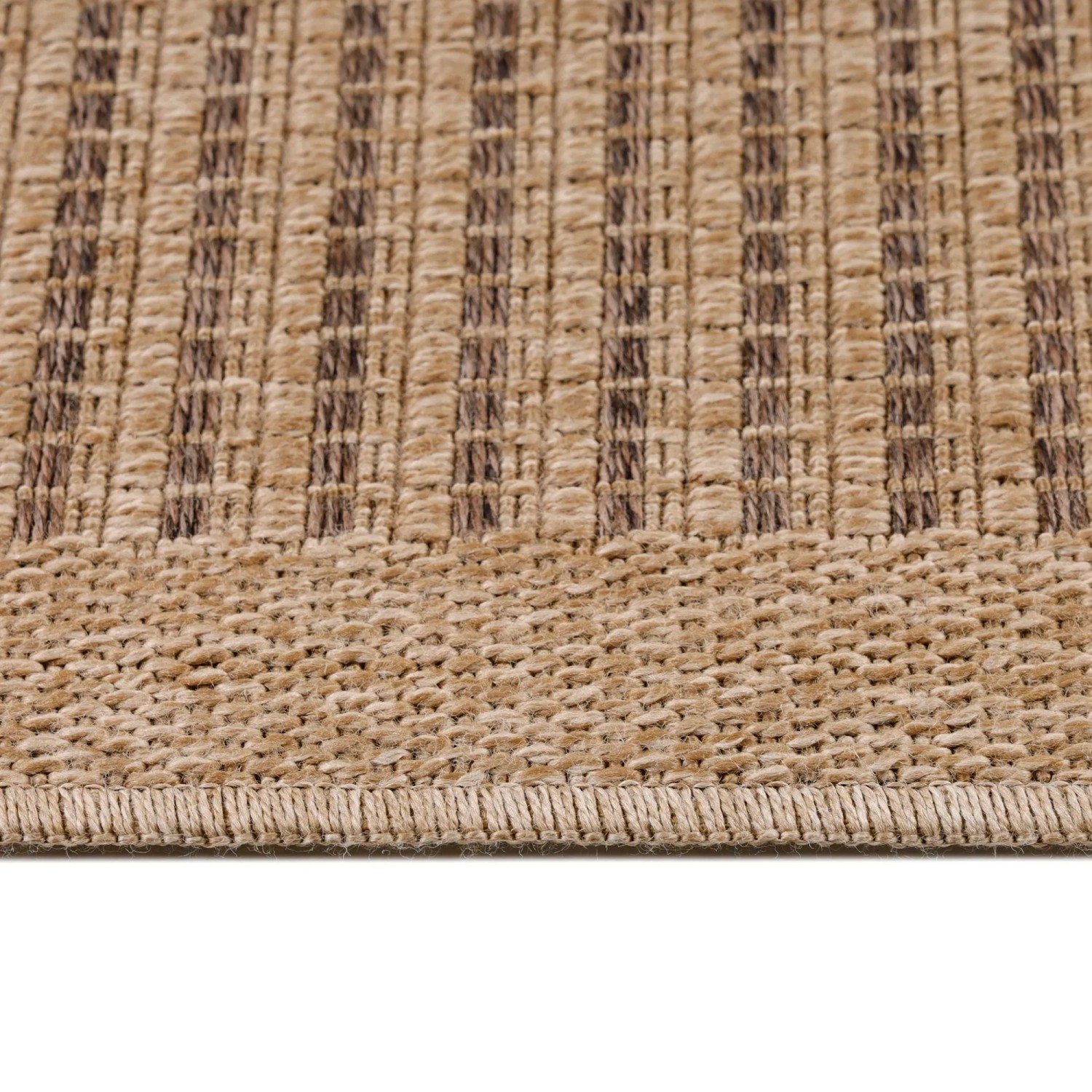 Ayyildiz Outdoor-Teppich Dhaka, schwarz-braun, 80x250 cm, Detailansicht der Textur.