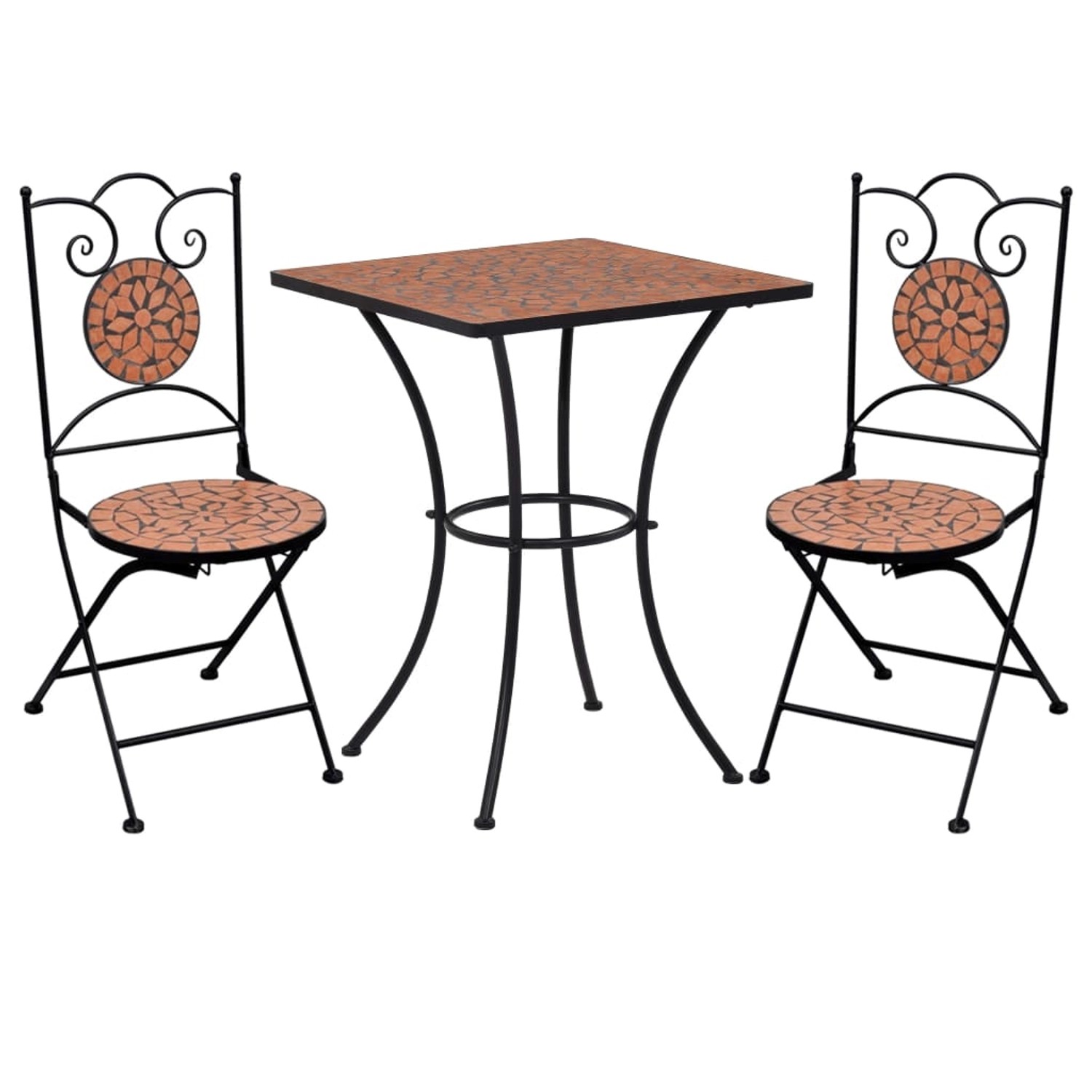 vidaXL 3-tlg Bistro-Set Mosaik Keramik Terrakotta Modell 1