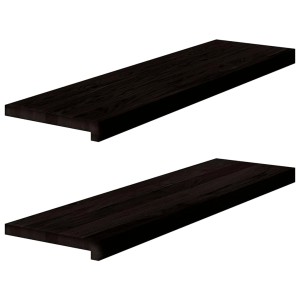 vidaXL Treppenstufen 2 Stk Dunkelbraun 90x30x2 cm Massivholz Eiche 3283804