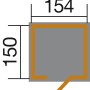 Grundriss OBI Outdoor Living Holz-Gartenhaus Kompakt, 152 x 171 cm, Satteldach.