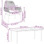 vidaXL 9-tlg. Garten-Essgruppe, grau, Poly Rattan, Glas, mit Maßangaben.