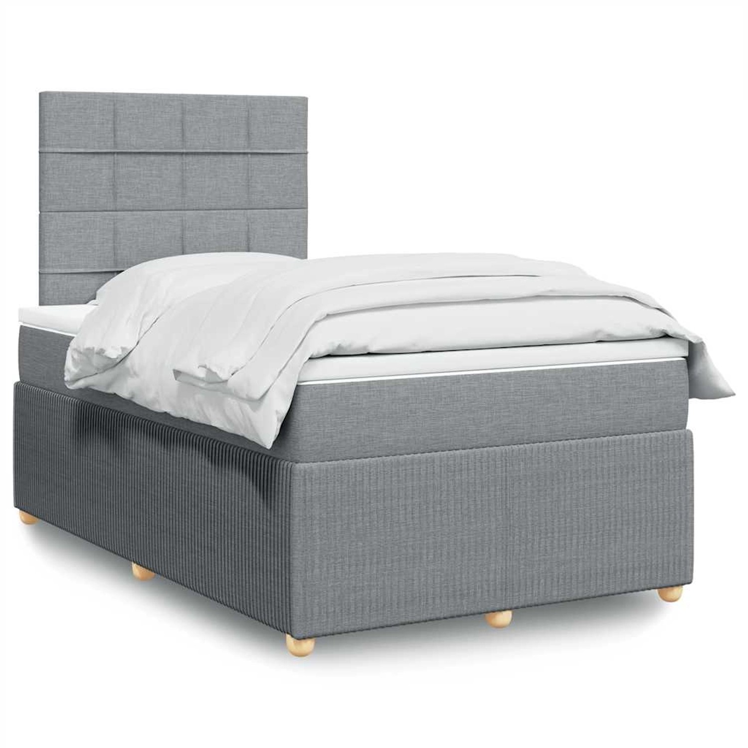 vidaXL Boxspringbett mit Matratze Hellgrau 120x190 cm Stoff 3294295 günstig online kaufen