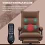 Brauner Vinsetto Bürostuhl mit Massage, Heizung und Fußstütze. Entspannung im Büro.