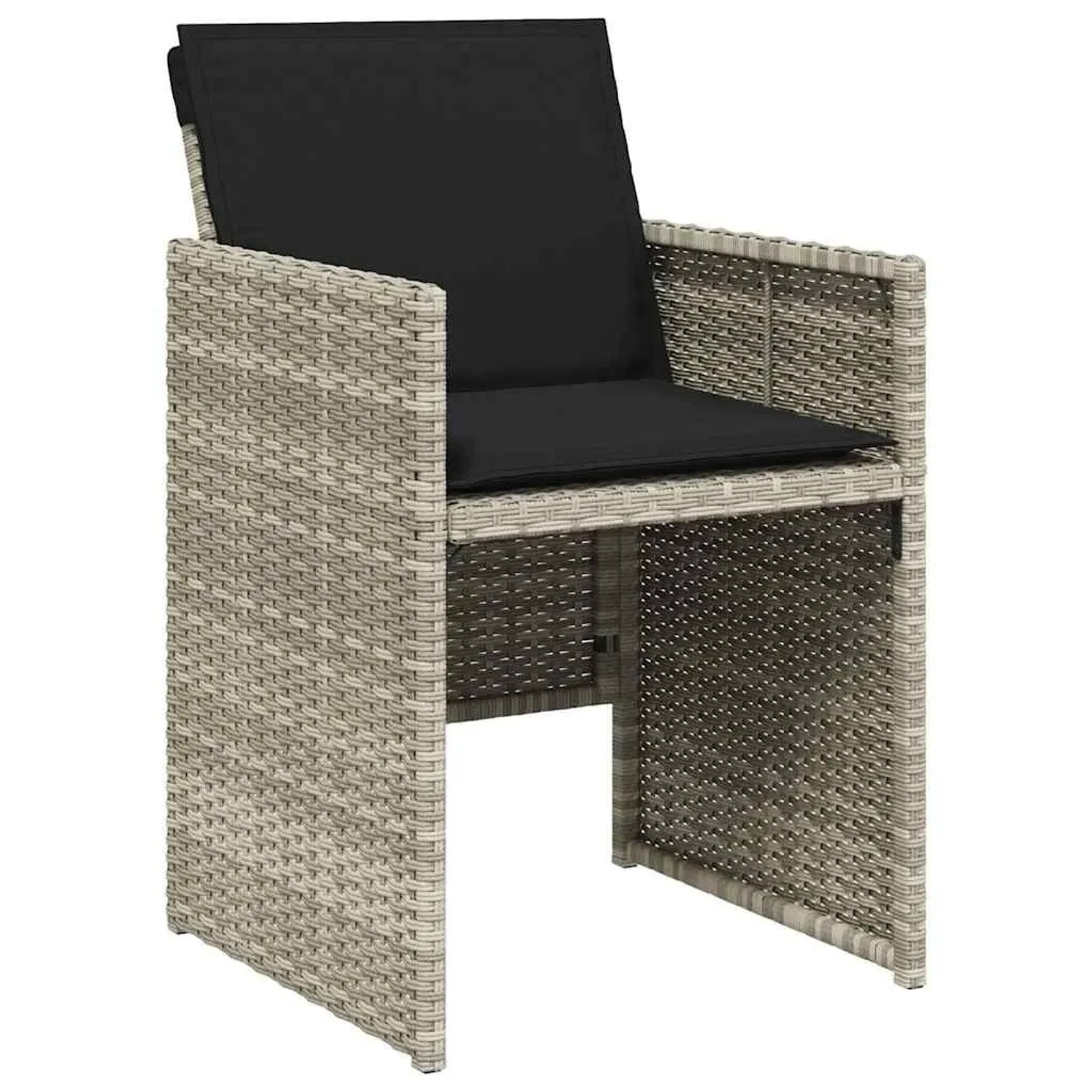 vidaXL Gartenstühle mit Kissen 4 Stk Hellgrau Poly Rattan 364937 günstig online kaufen