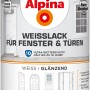 Dose Alpina Weißlack für Fenster & Türen, glänzend, 750ml. Weißer Lack mit hoher Deckkraft und Wetterschutz.