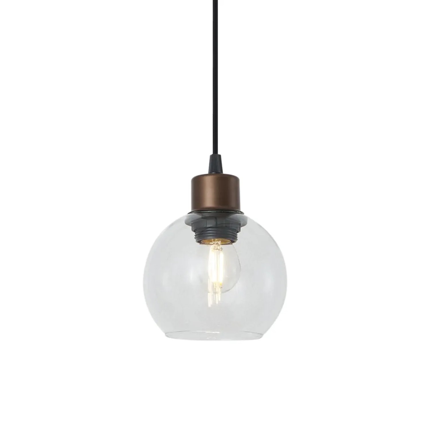 QAZQA Moderne Pendelleuchte Bronze mit Klarglas für 1 Phasen Schienensystem Iconic Lava