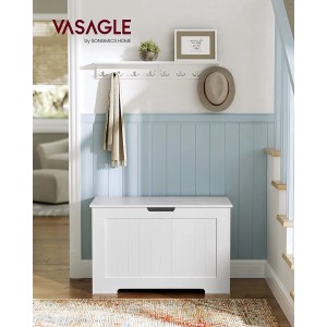 Weiße Vasagle Schuhtruhe (40x76x48 cm) im Flur mit Garderobe. Wohnzimmerschrank für Schuhe und Aufbewahrung.