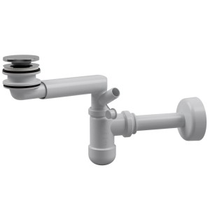 Prelol Multivalve POPUP Siphon für Waschbecken, Raumsparsiphon aus Kunststoff, flexibel einsetzbar.