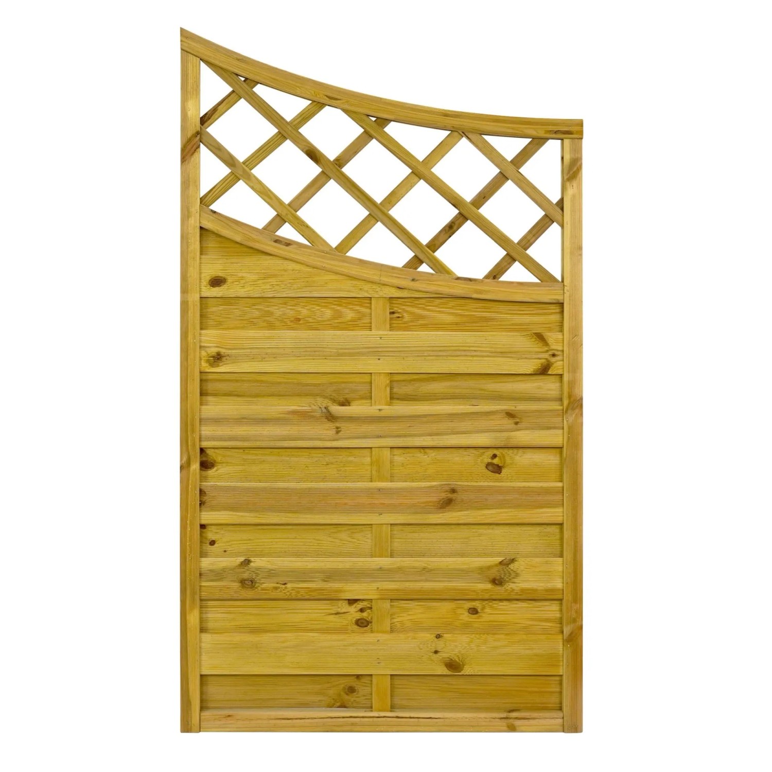 GartenLand Dichtzaun VARIO Gebogen mit Rankgitter 90x160 cm Holzzaun Kiefer PEFC KDI Grün 44x44 mm Rahmen