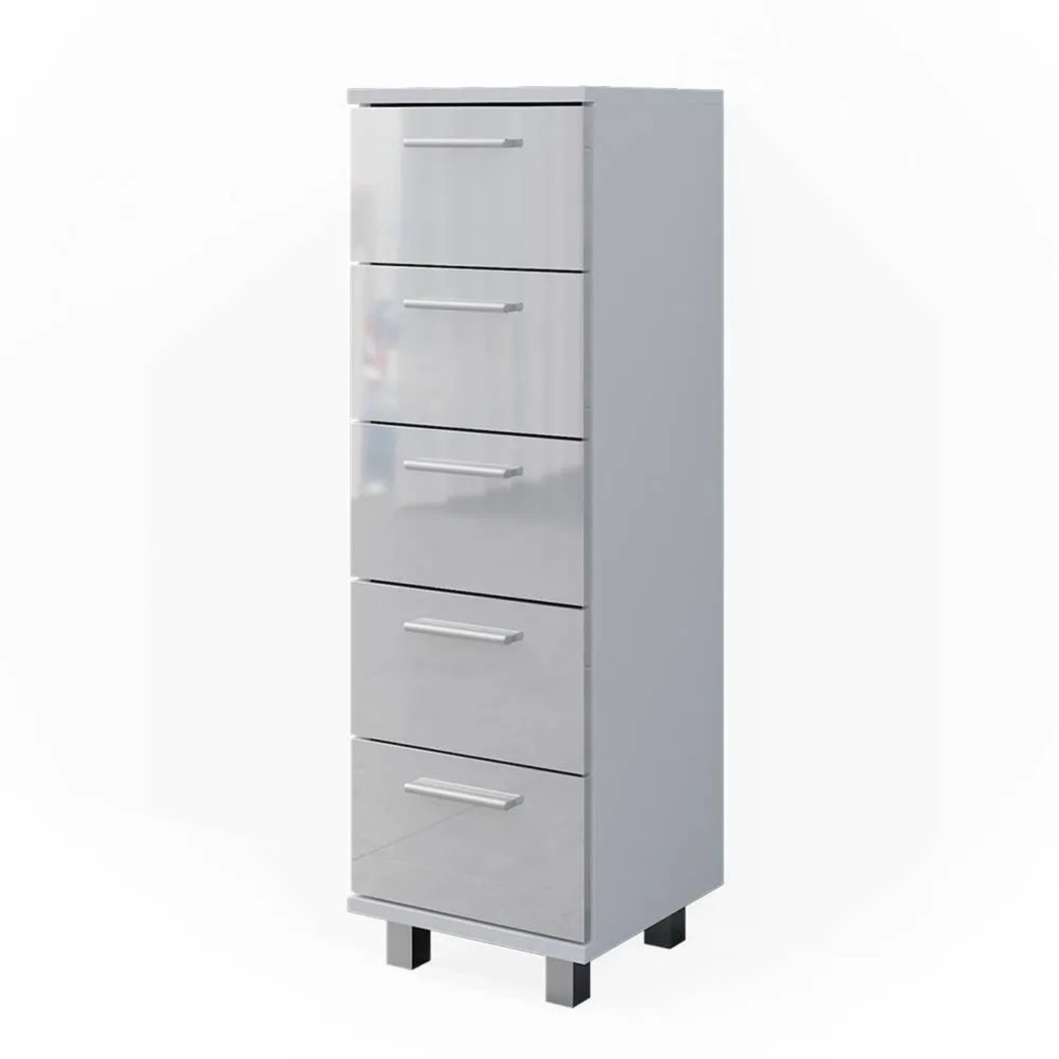 Vicco Badschrank Ilias Weiß Hochglanz 30 x 95