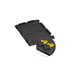 PROREGAL Eurobox Deckel mit Scharnierdeckel und gelben Verschlüssen für 30L Boxen.