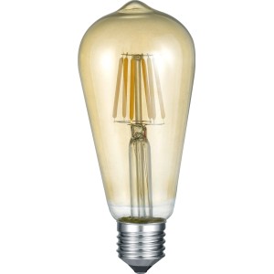 Trio E27 LED-Leuchtmittel in Kolbenform, 6W, warmweiß, goldfarben. Ideal für Wohnräume.