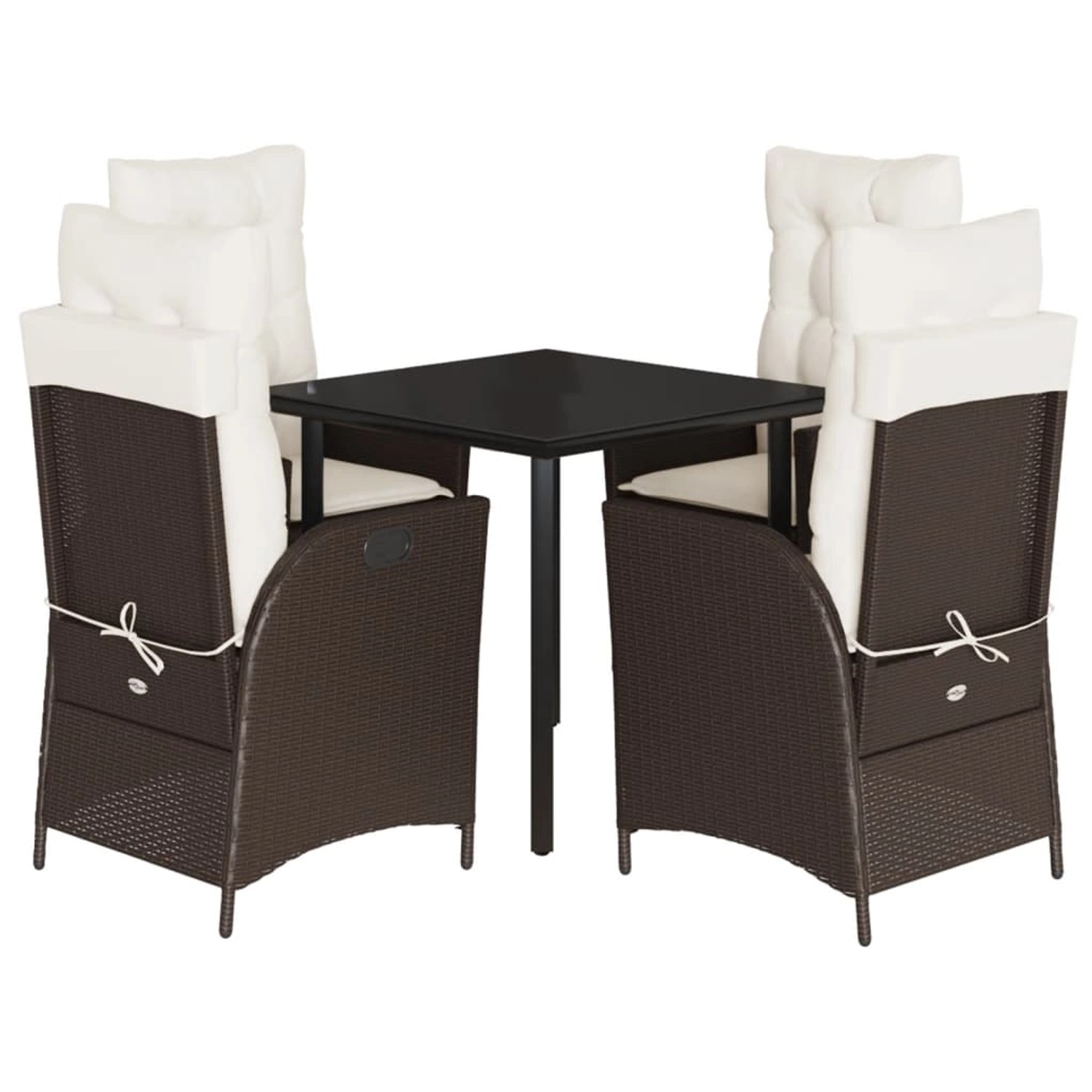 vidaXL 5-Tlg Garten-Essgruppe mit Kissen Braun Poly Rattan 3213205 günstig online kaufen