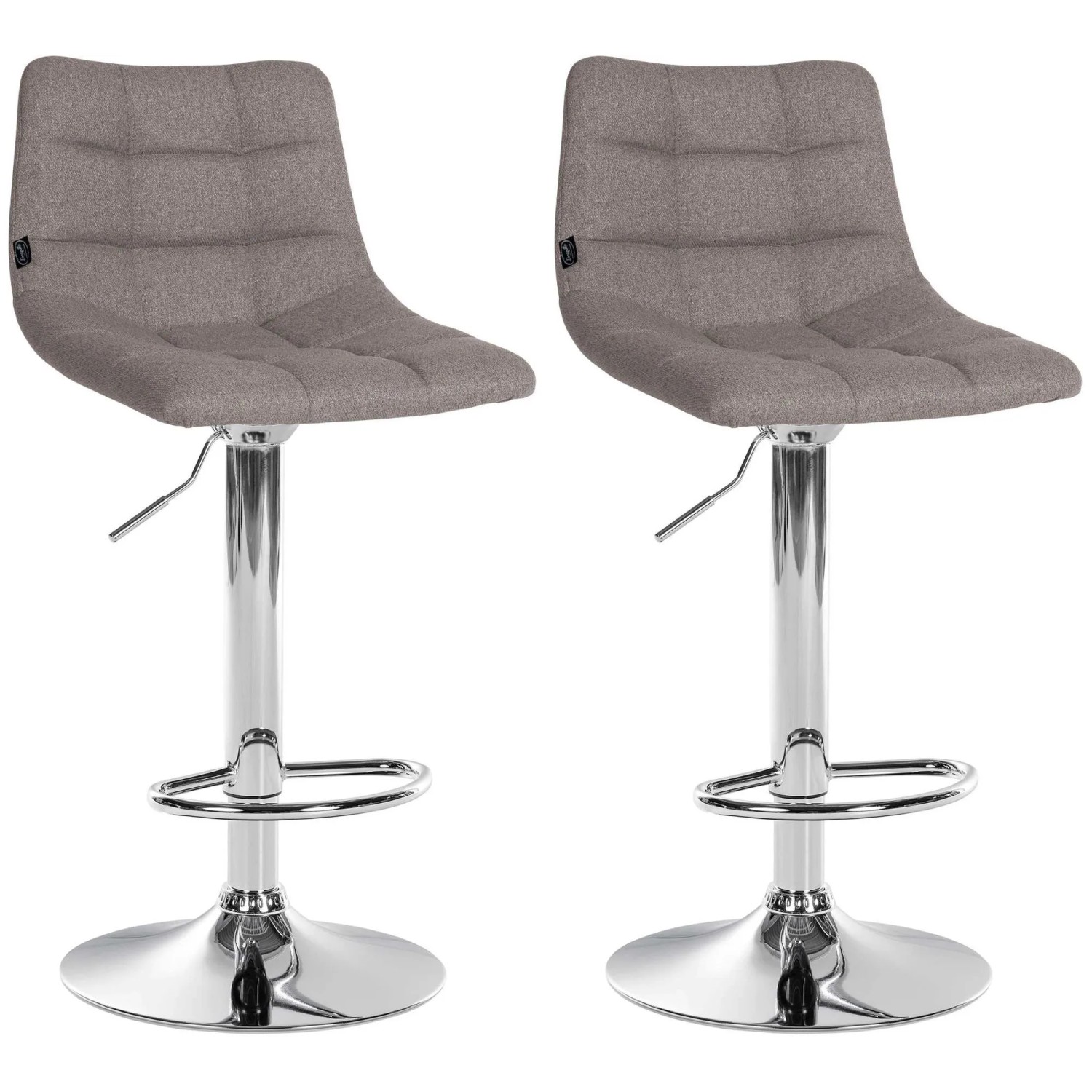 CLP 2er Set Barhocker Jerry Stoff Grau/Chrom