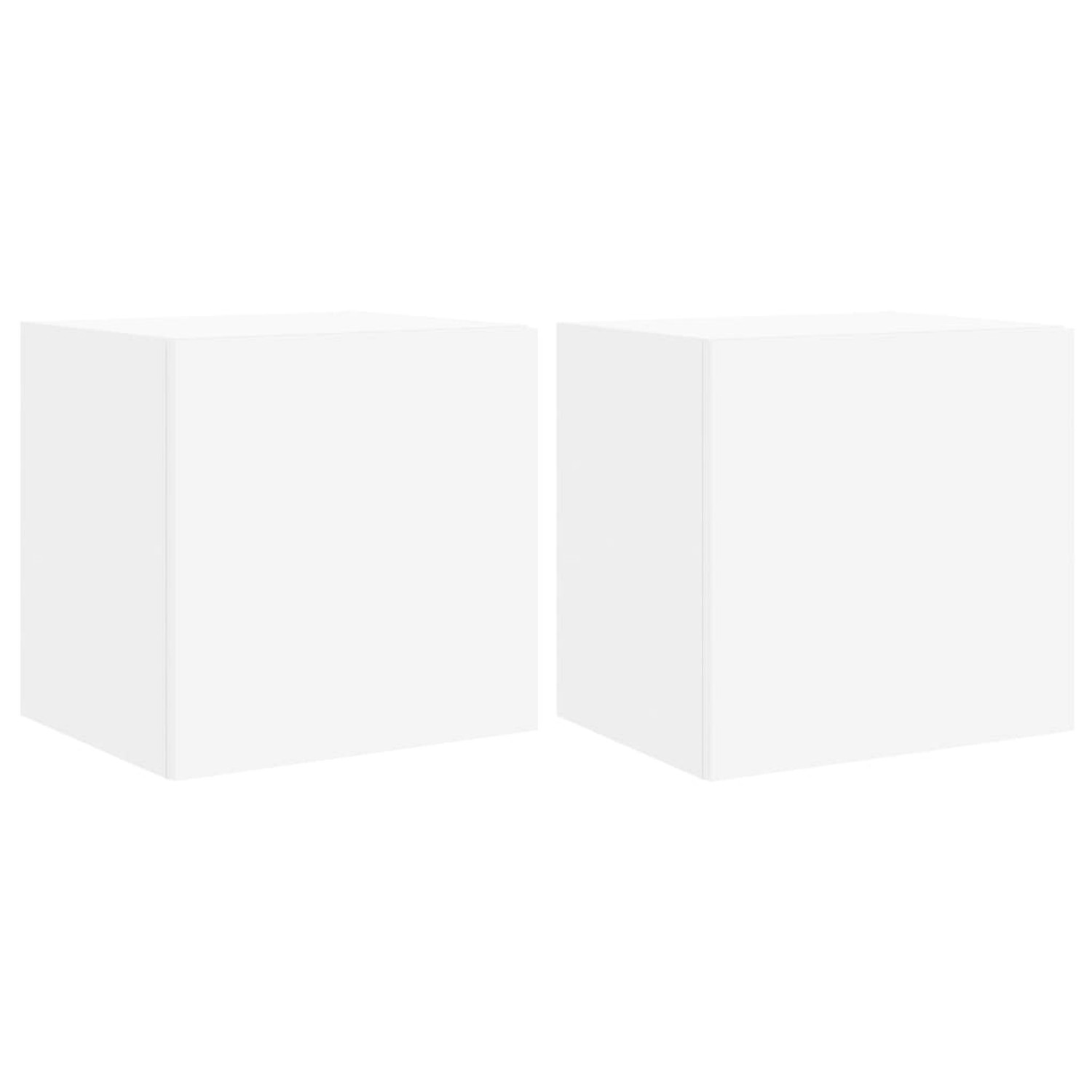 vidaXL TV-Wandschränke mit LED-Leuchten 2 Stk Weiß 40,5x35x40 cm 837247 günstig online kaufen