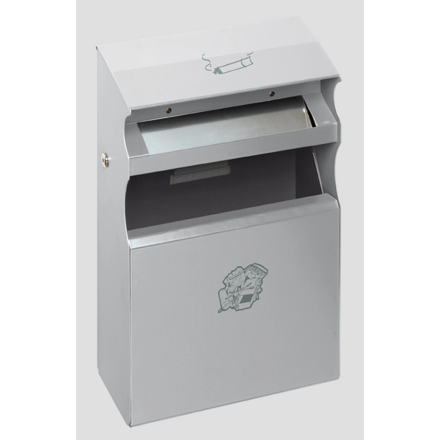 PROREGAL Eckiger Kombiascher Mit Einwurfblende 15 Liter HxBxT 54 x 30 x 14 günstig online kaufen