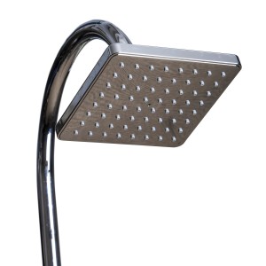 Gre Solardusche aus Aluminium, 18 l, Schwarz. Gartendusche mit quadratischem Duschkopf.