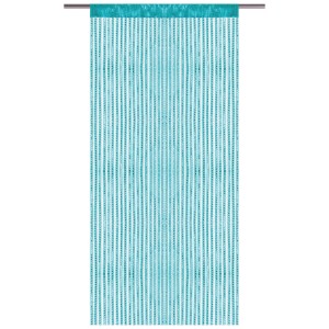 Türkisfarbener Fadenvorhang 90x250 cm als Gardine oder Türvorhang.