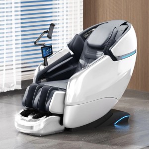 360Home 4D Ganzkörper Massagesessel Mit Heizfunktion Tiefenmassage für den ganzen Körper geeignet Bluetooth SL Schienen Weiß