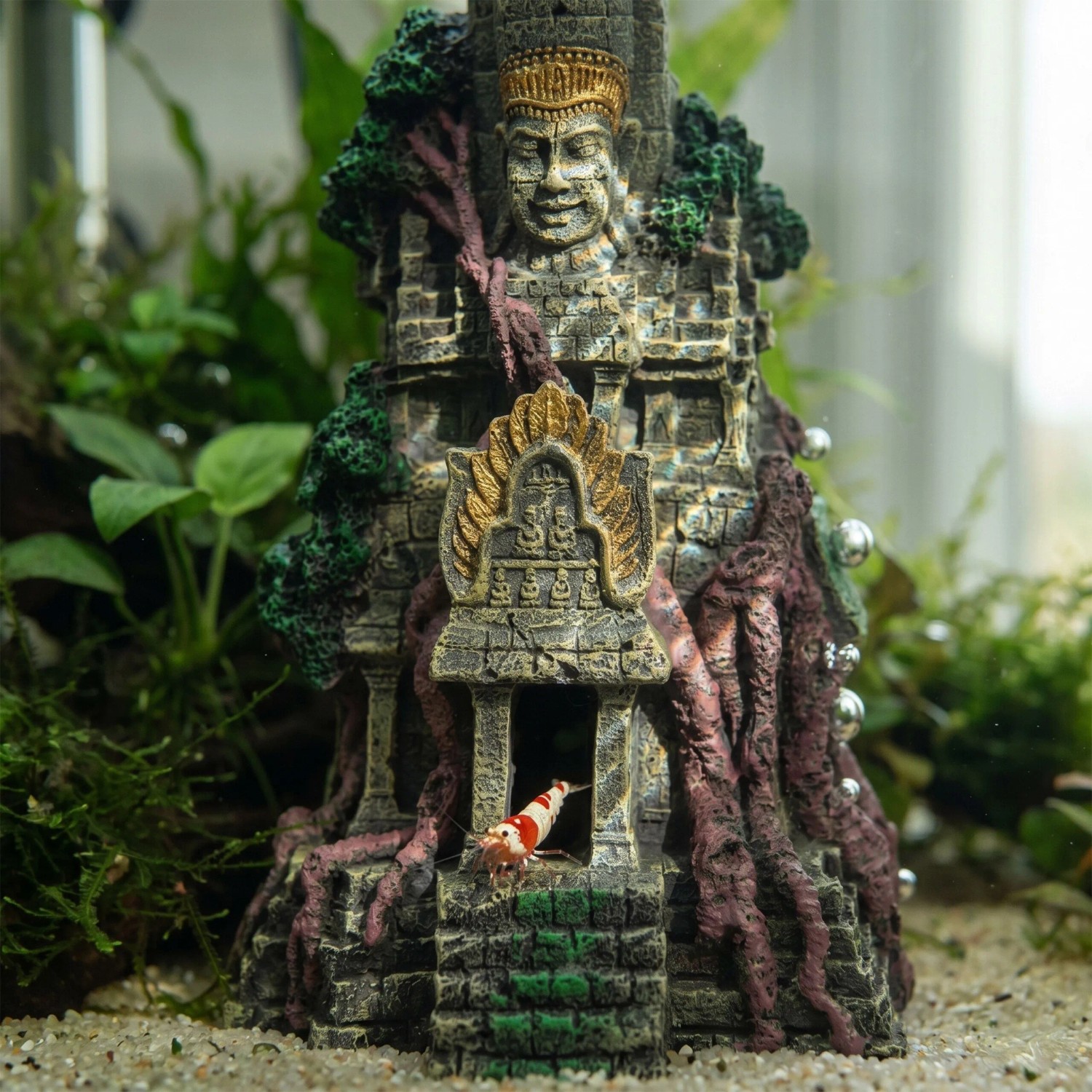 Relaxdays Aquarium Dekotempel Polyresin Grau Ungiftig 26 cm x 15,5 cm x 13 cm 0,7 kg_5