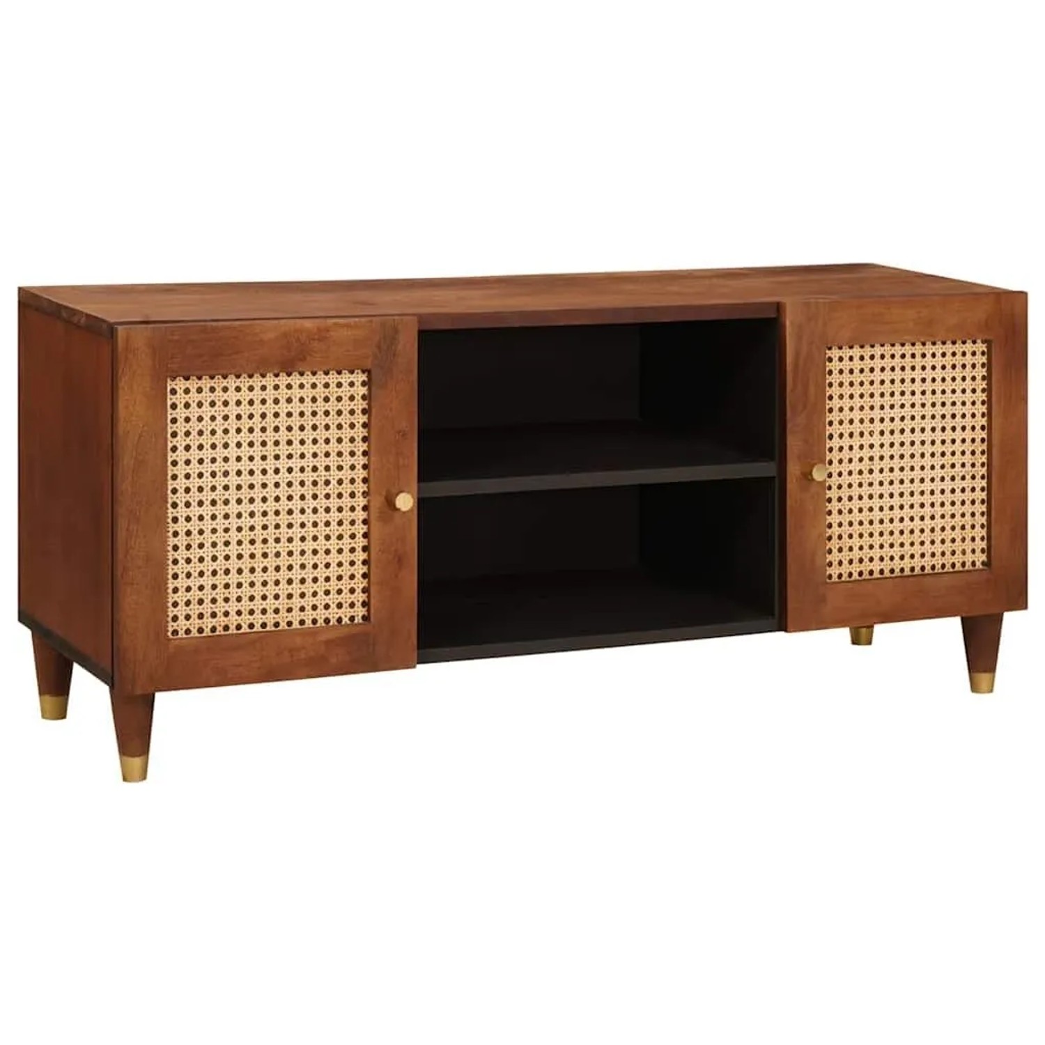 vidaXL TV-Schränk mit Regal Braun 105 x 33,5 x 46 cm Massivholz Mango 40188 günstig online kaufen