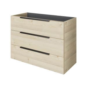 Pelipal Waschbeckenunterschrank Quantum 07, Polar Pinie quer, 100 cm mit 3 Auszügen.