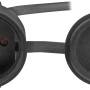 Schwarze CEE Adapterleitung mit Schutzkontakt-Kupplung und Abdeckklappe für Autoanhänger.