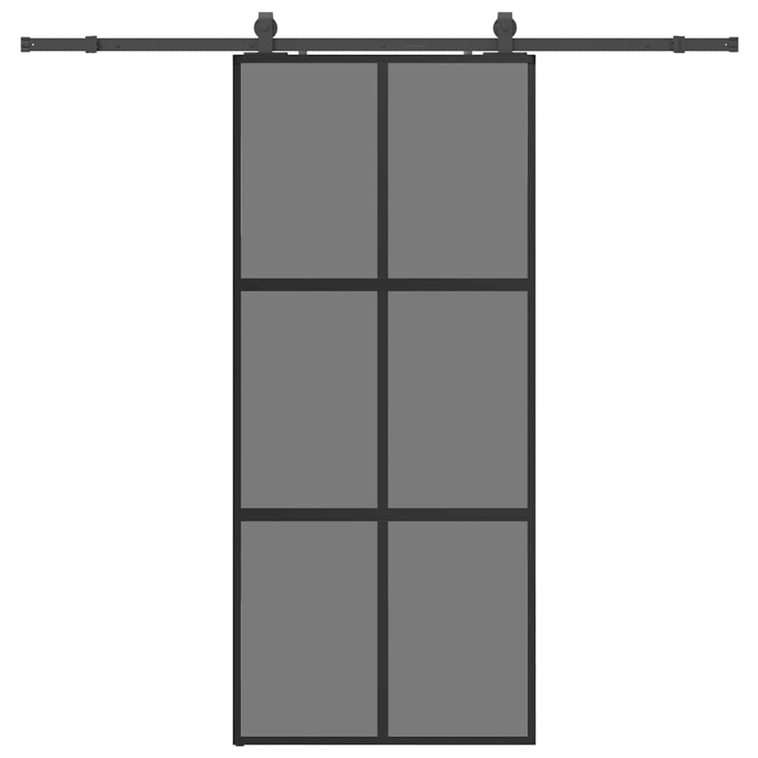 vidaXL Schiebetür mit Beschlag Schwarz 90x205 cm Hartglas 3375967 günstig online kaufen