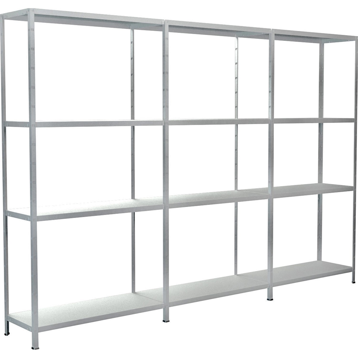 Schulte Set 1 Steckregal/Kellerregal und 2 Anbauregale Weiß 180 cm x 260 cm x 35 cm