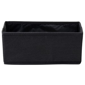 Schwarzes Fackelmann Universalkörbchen Textil, 13x12x28 cm, zur Aufbewahrung im Bad, Küche oder Büro.