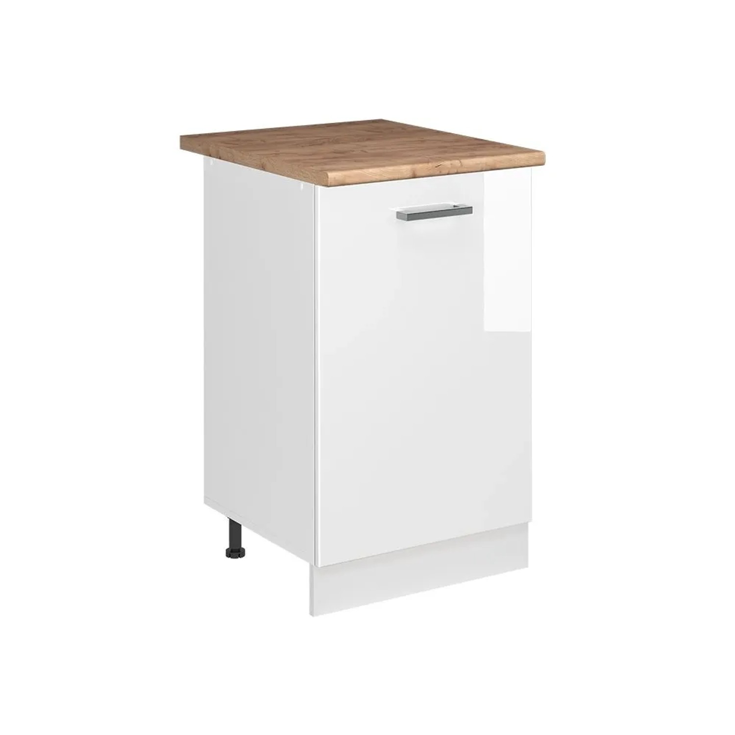 Vicco Küchenunterschrank R-Line Weiß Hochglanz/Weiß 50 x 82 Arbeitsplatte Goldkraft Eiche Art Nr 70174