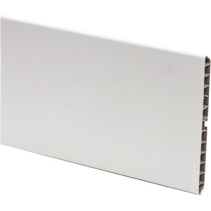 Weiße Sockelleiste Magro, 150 mm hoch, 2500 mm lang, für Arbeitsplatten.