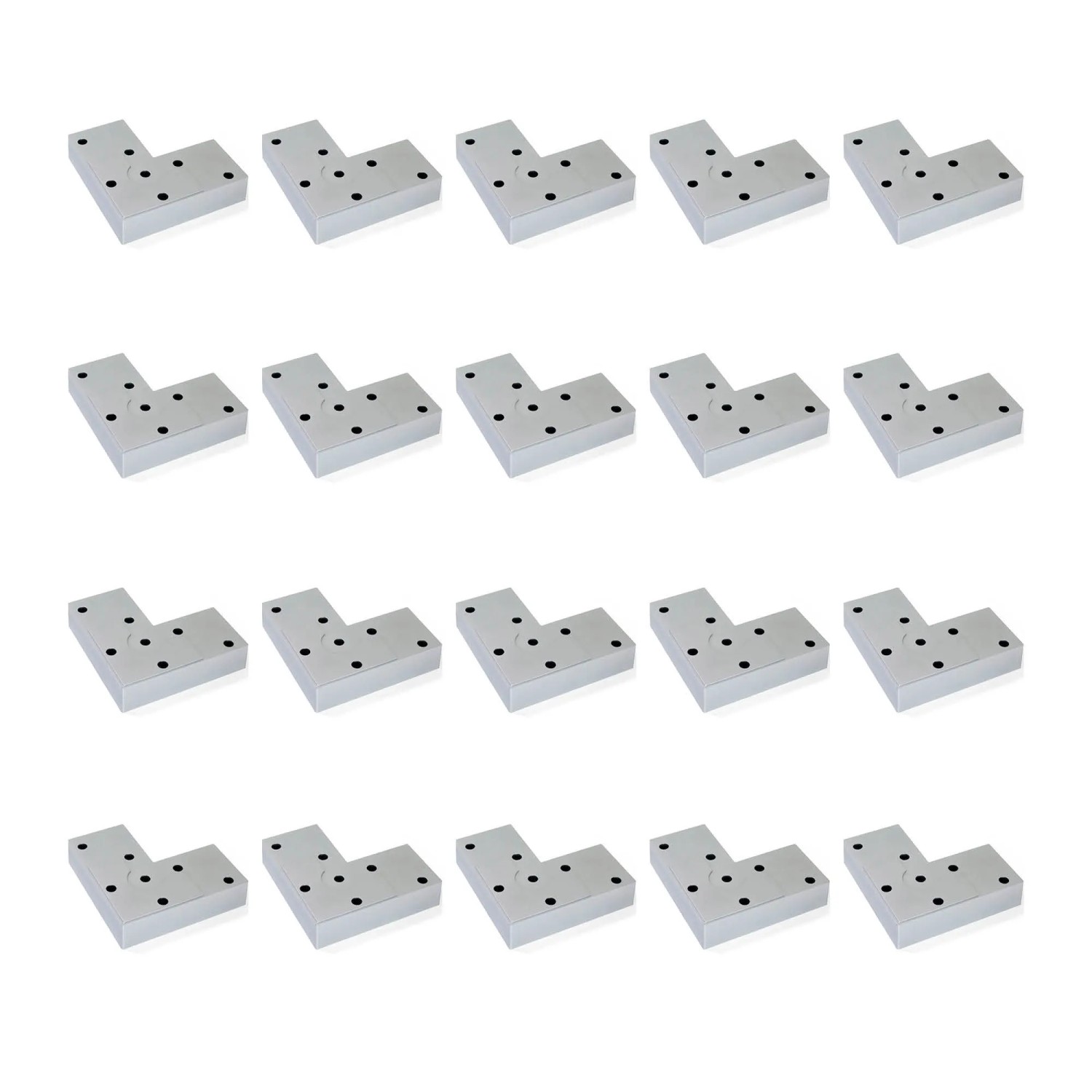 Emuca Lot von 20 Möbelfüßen Alumix 8 Höhe 12mm Kunststoff Silbergrau