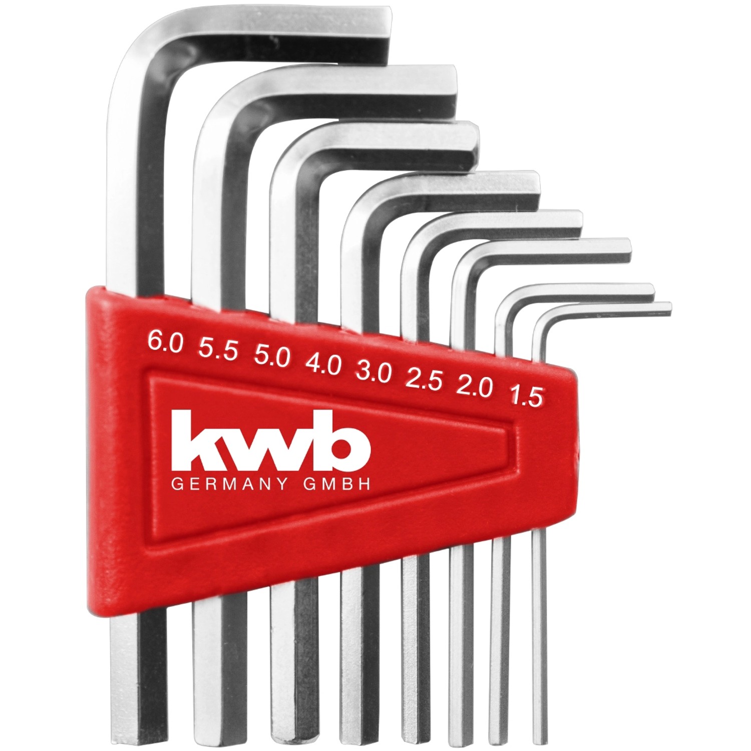 kwb Sechskant-Stiftschlüssel Set, 8-teilig, Größen 1.5-6 mm, für Werkzeugkoffer.