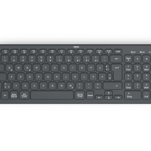 Schwarze, kabellose Hama Multi-Device-Tastatur WK-300 QWERTZ für Computer & Multimedia.