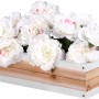 AXI Blumenkasten, braun/weiß, 19x54x11,5cm, mit weißen Blüten. Zubehör für Gartenspielgeräte.