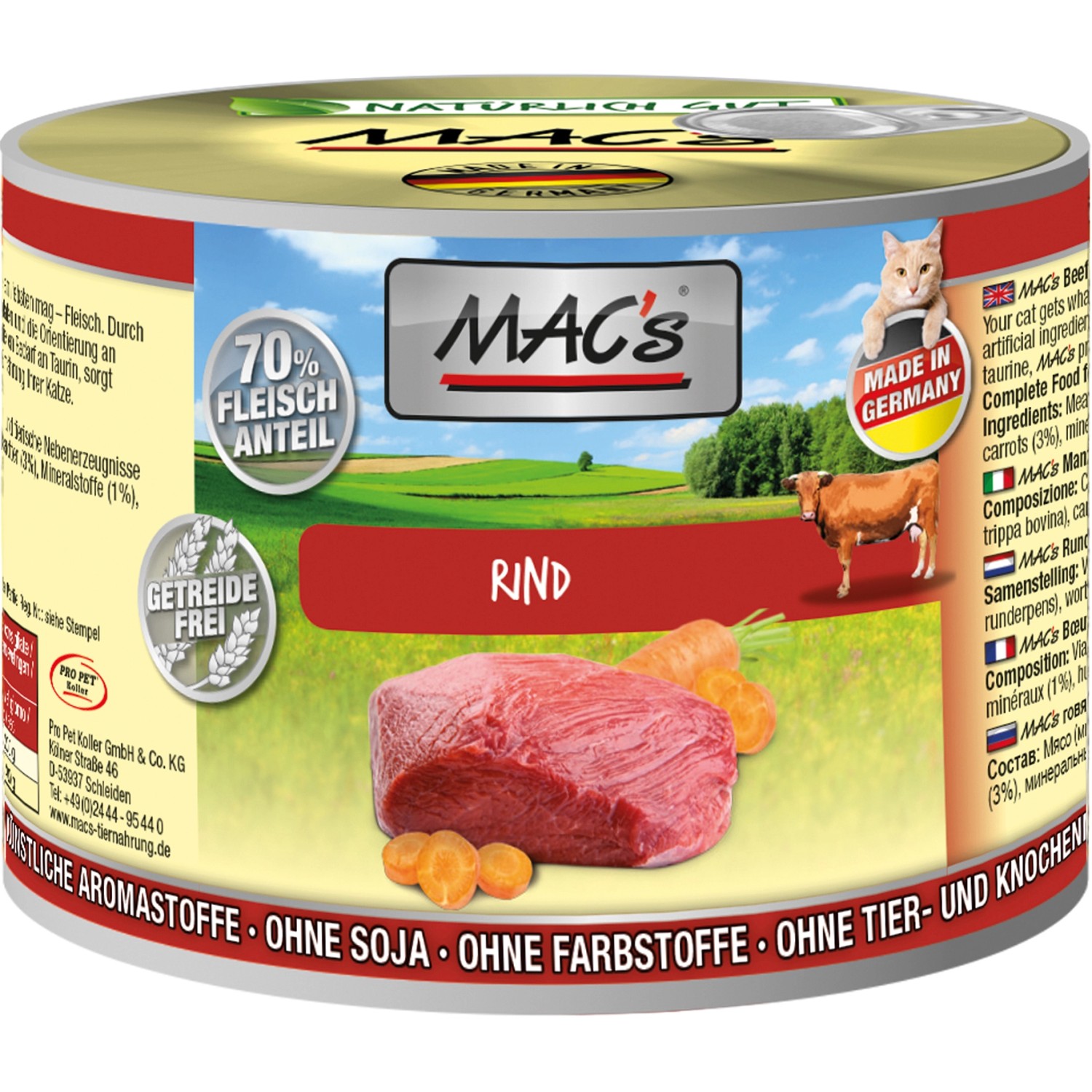 Mac's Katzen-Nassfutter Rind 200 g