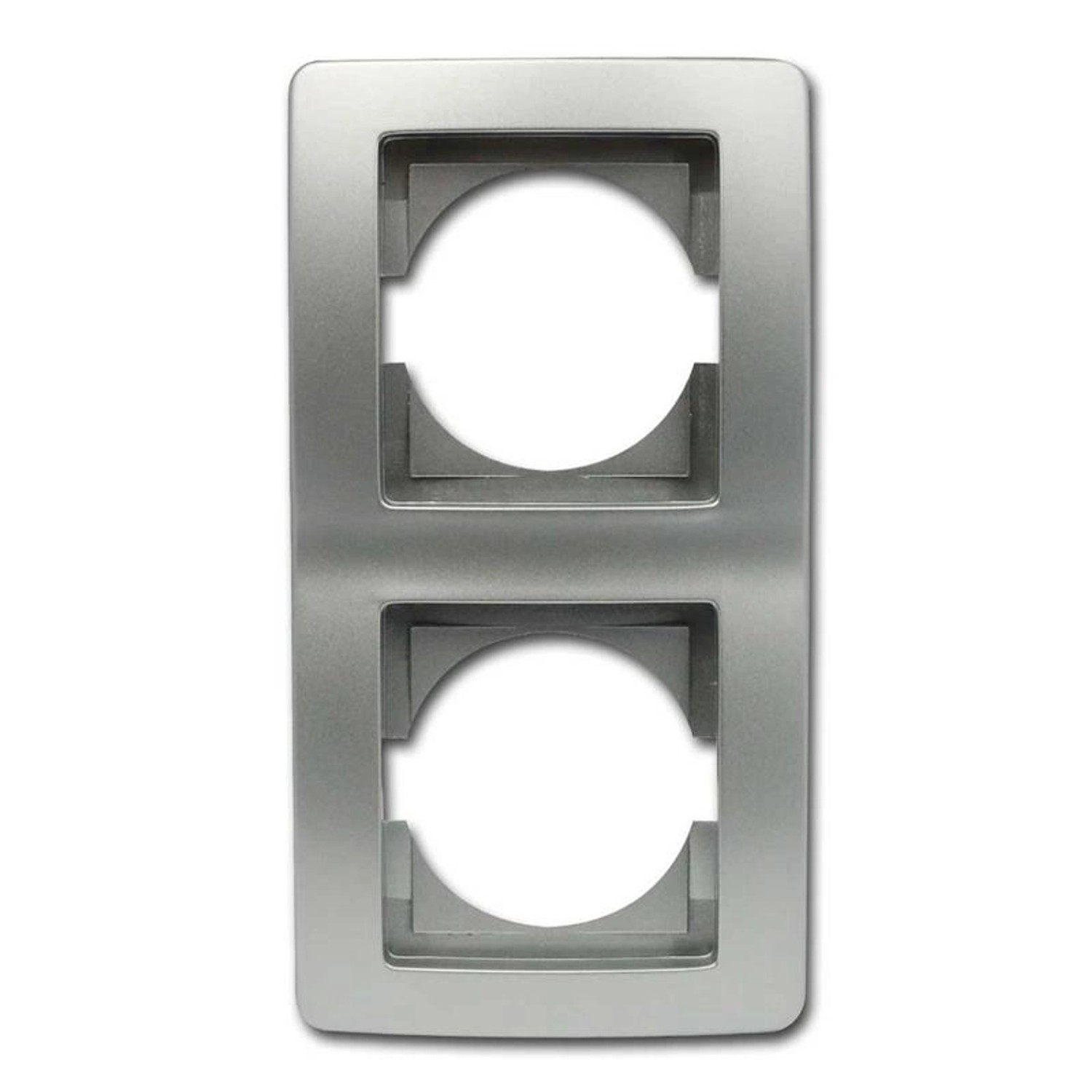 TEM EKONOMIK 2-Fach UP Rahmen Vertikal Silber