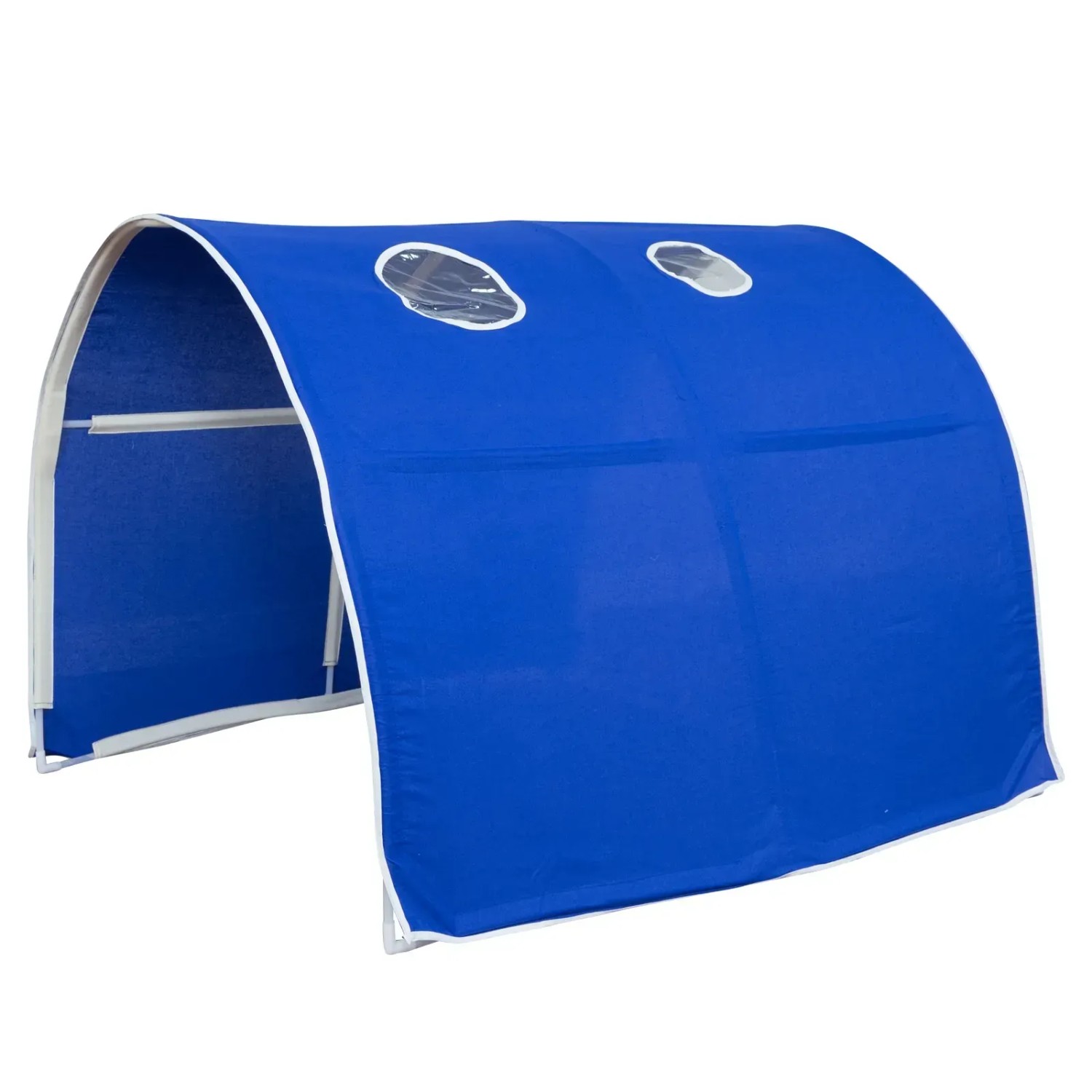 Homestyle4u Hochbett 90x200 mit Vorhang Lattenrost Matratze Rutsche Tunnel Turm Weiß 2573_7
