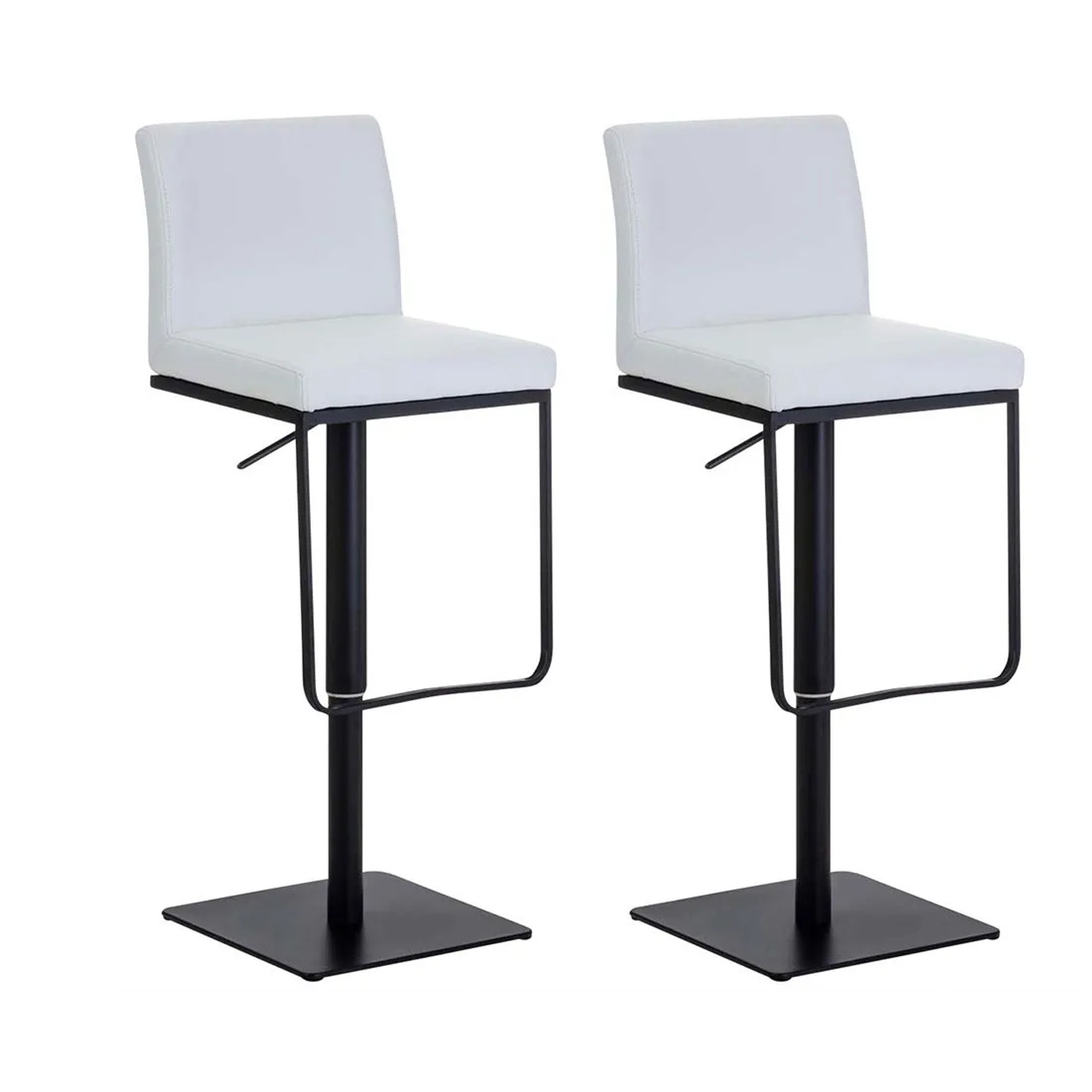 CLP 2er Set Barhocker Panama Kunstlederbezug Weiß/Schwarz