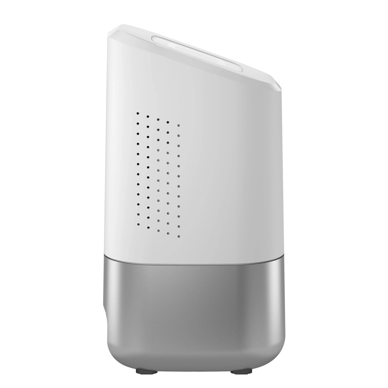 HmIP Home Control Unit: Smart Home Zentrale in Weiß und Silber, Seitenansicht.
