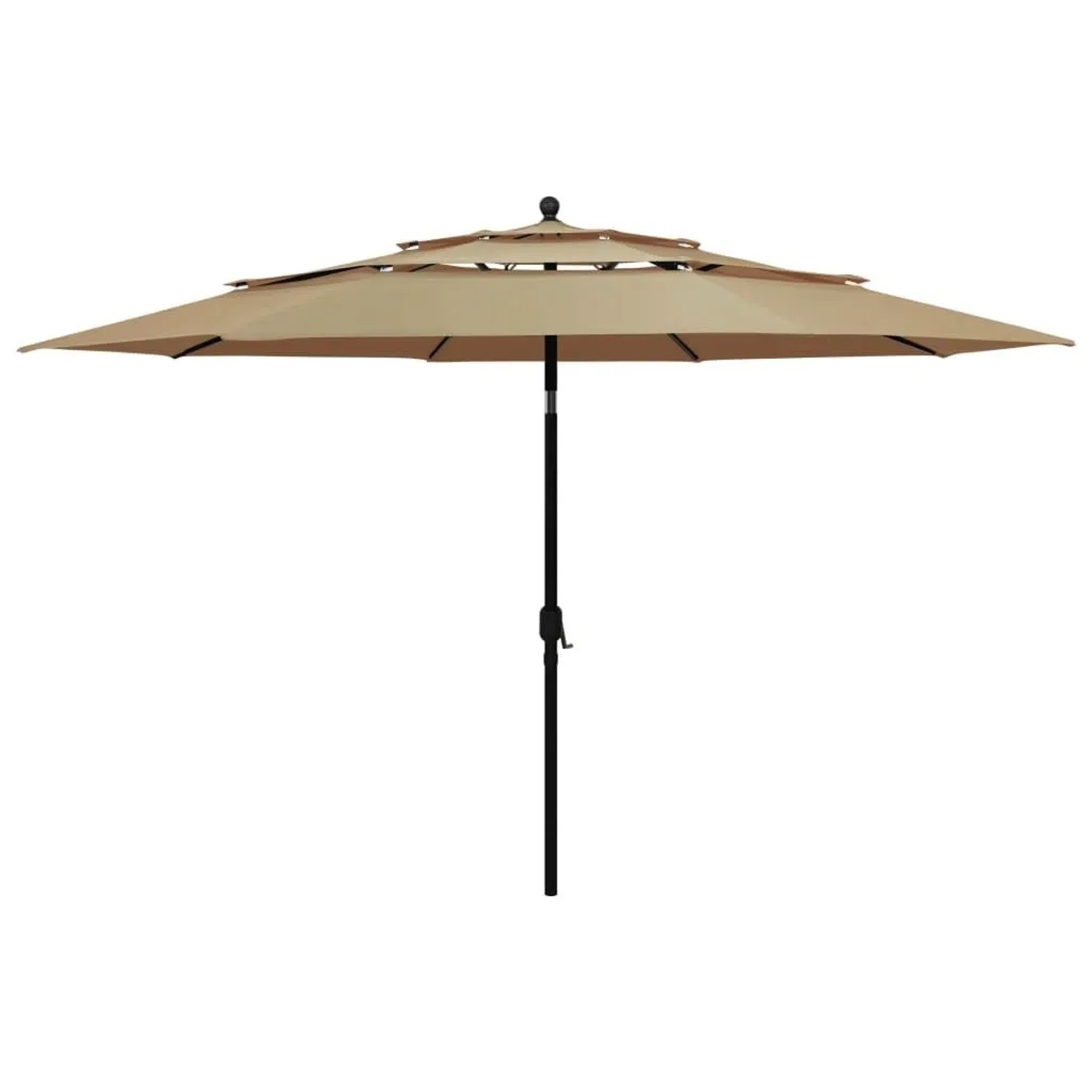 Furnicato Sonnenschirm Taupe 350 X 260 Cm Mit Kurbel Und Kippfunktion