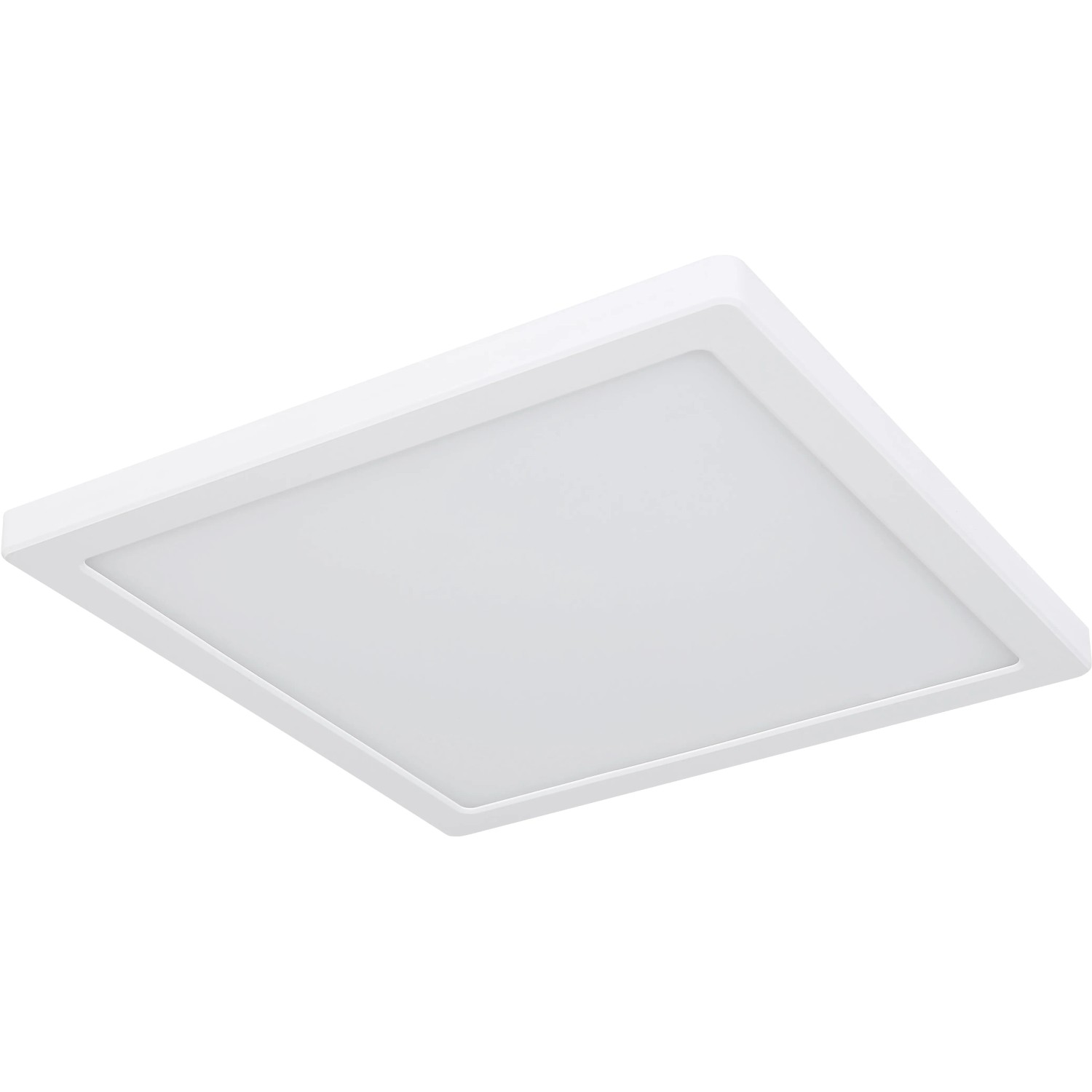 Weiße, quadratische LED-Deckenleuchte Lasse von Globo, 291x291x17 mm.